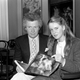 Hamilton holds his book Tender Cousins as he introduces 16-year-old Anja Schute to the press at Hamburg in 1981. Schute starred in Hamilton’s movie by the same name. Photo via AP.